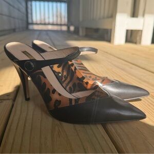 Louise Et Cie Leopard Print and Black Women's Heels